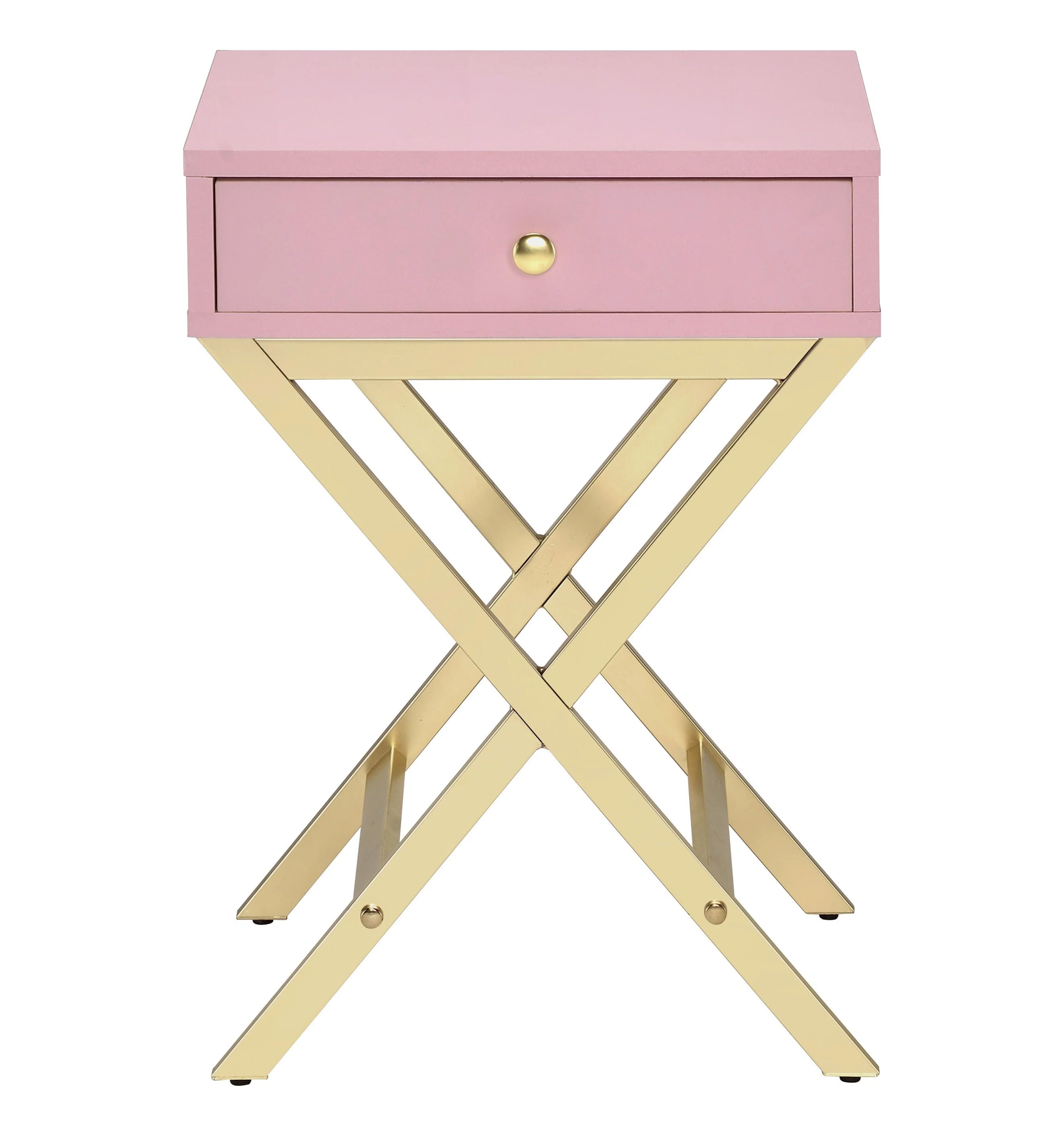 CoSoTower Side Table, Pink & Gold 82698