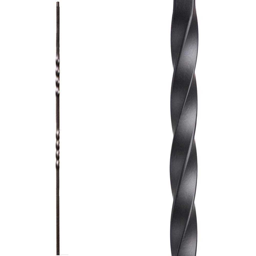 HOUSE OF FORGINGS Twist and Basket 44 in. x 0.5 Double Twist Wrought Iron Baluster