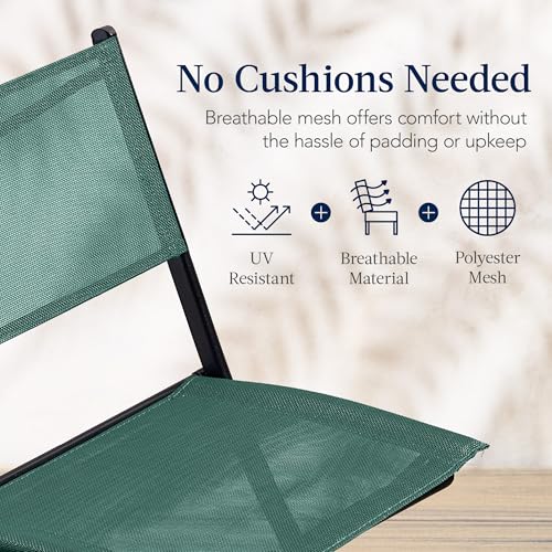 Best Choice Products 3-Piece Patio Bistro Dining Furniture Set w/Glass Tabletop, 2 Folding Chairs, Steel Frame, Polyester Fabric - Gray