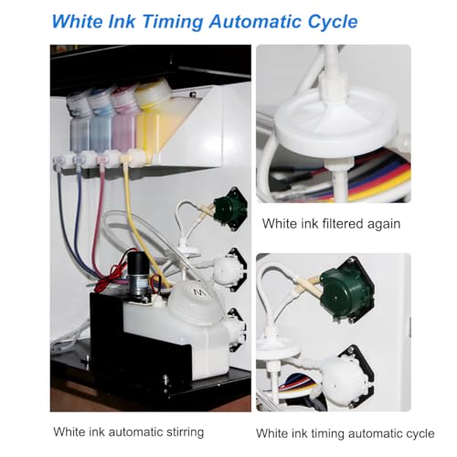 DTF Printer Machine - with XP600 Printhead, Faster Speed Higher Resolution 5760 * 1440dpi, T Shirt Printer DTF Transfer Machine with Roll Feeder, White Ink Mixing System (L8050)