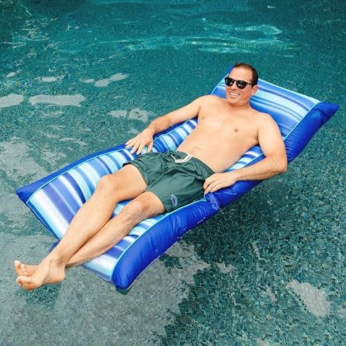 Big Joe Kona Hammock No Inflation Needed Pool Lounger with Headrest, Quick Draining Fabric, 4 feet Big
