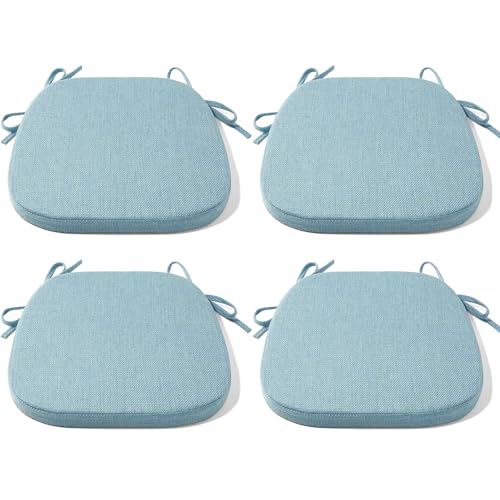 Tromlycs U Shaped Chair Cushions for Dining Chairs Kitchen chair pad with Ties 16x17 inches Rust Orange Set of 4