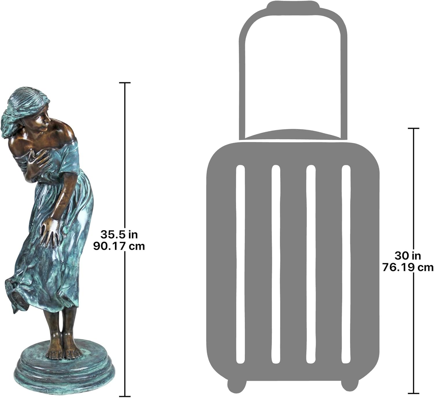 Design Toscano The Windblown Maiden Cast Bronze Garden Statue