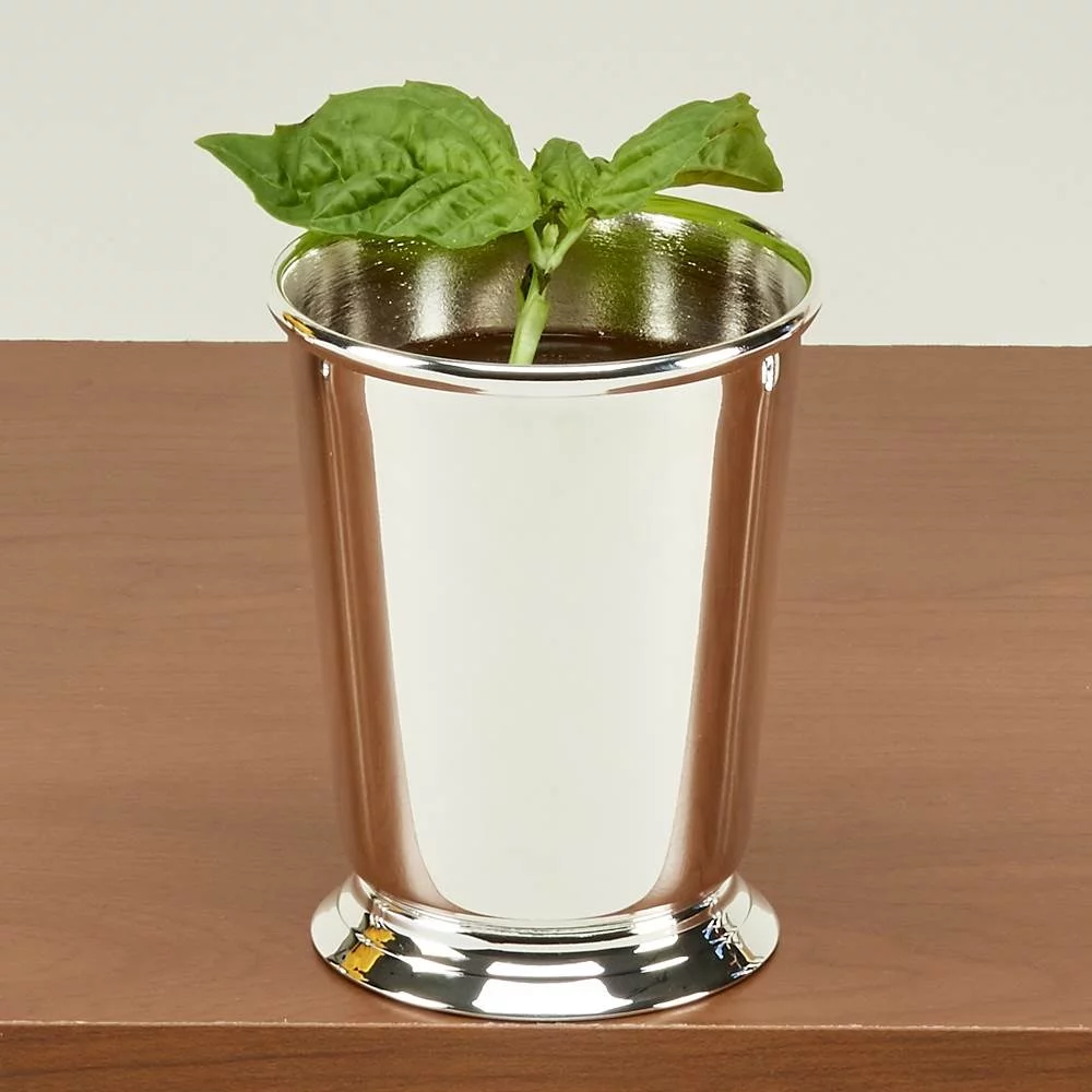 Creative Gifts International  11 oz Silver Plated Mint Julep Cup with 4 in. Capacity - Green