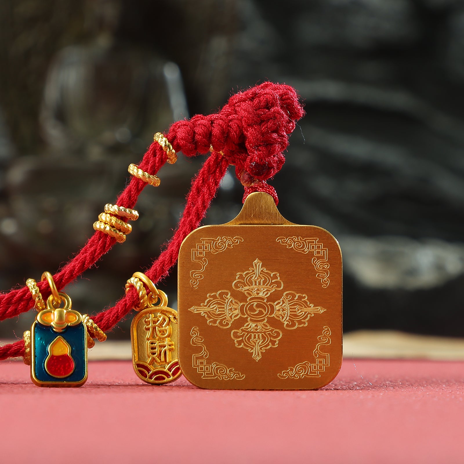 Mini Nine Purple Li Fire Thangka Pendant Necklace