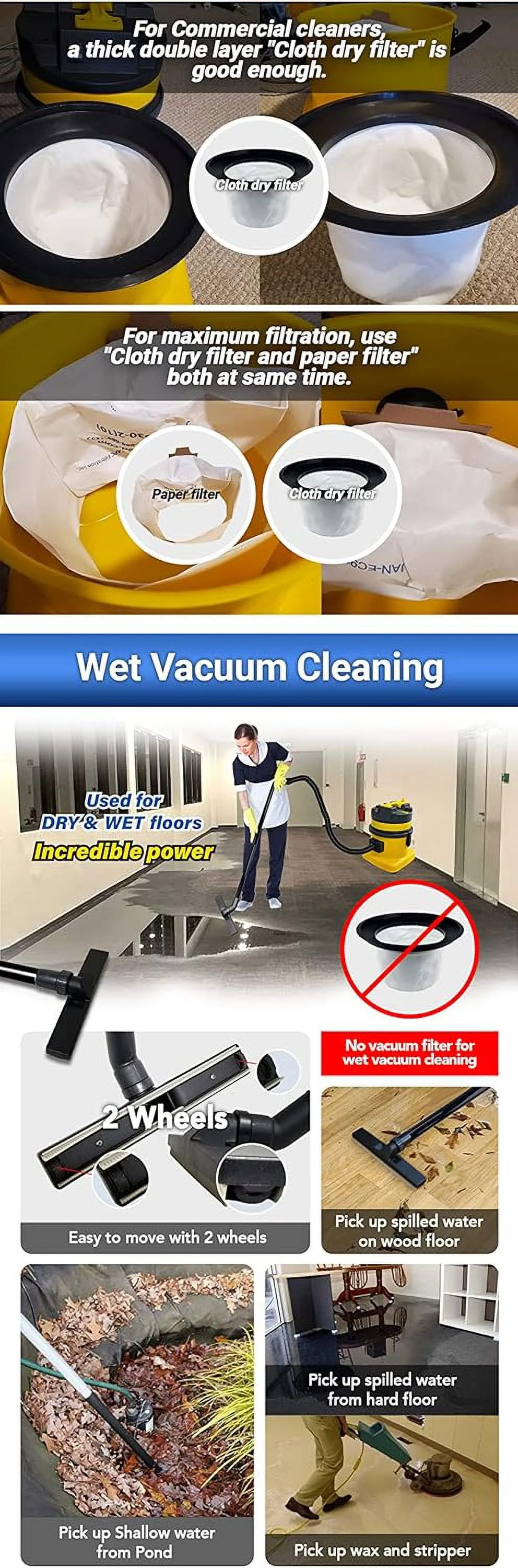 Wild Wet Dry Canister Vacuum & Window Blind Cleaner 4 Gal