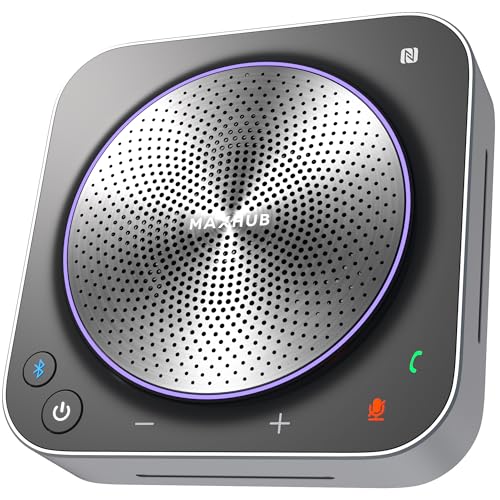 BM35 Wireless Bluetooth Microphone Conference Speakerphone, 360° Omnidirectional Sound Pickup 20ft Radius 8-Array Microphones, AI Noise Reduction NFC Wireless Quick Connection, 15H Talk Time