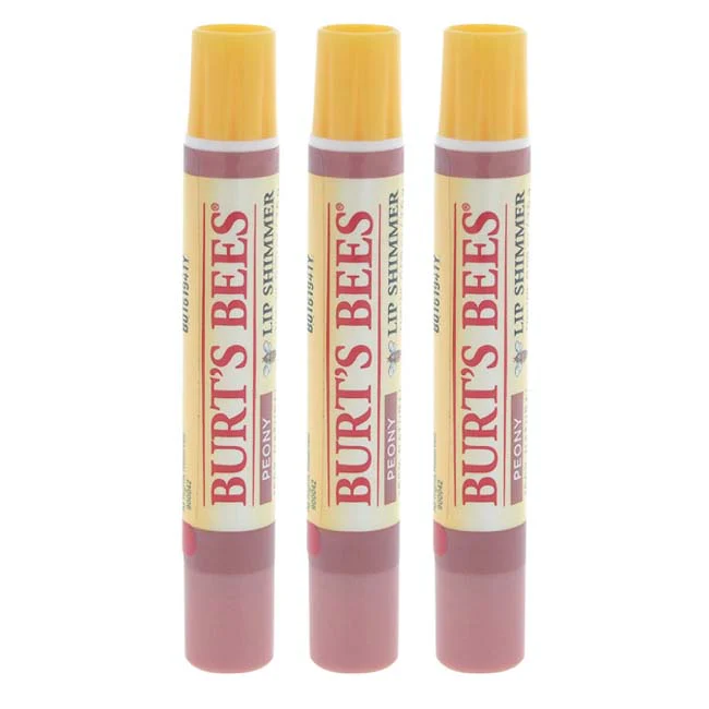 Burts Bees Lip Shimmer - Peony by Burts Bees for Women - 0.09 oz Lip Shimmer - Pack of 3