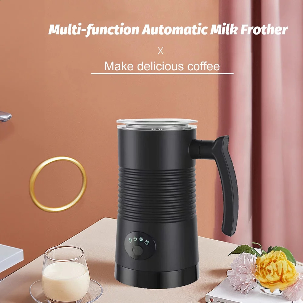Walmeck 4 in 1 Milk Frother, 400W Hot/Cold Foam Maker, Detachable Non-Stick Interior, 11.84oz Electric Automatic Milk Frother and Steamer for Coffee Hot Milk