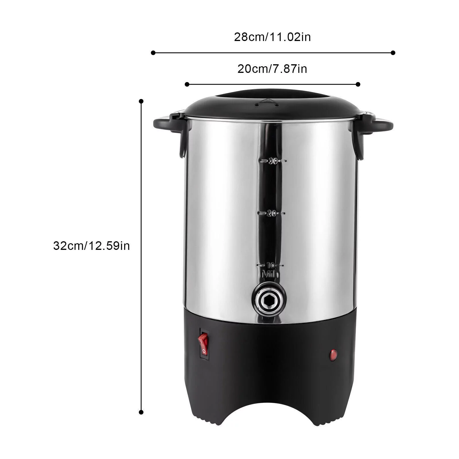 DENSET 1000W 110V Electric Coffee Urn 30 Cup (150 oz.) Hot Water Beverage Stainless Steel Coffee Maker Pot