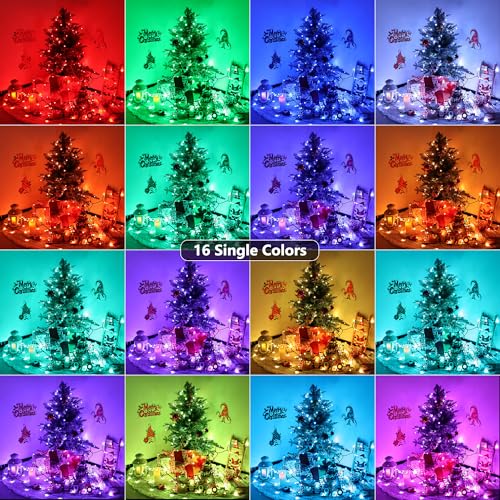 Toodour Halloween Lights RGB String Lights, 115ft 350 LED Color Changing String Light with Remote & Timer, Waterproof Xmas Tree Light for Home Yard New Year Party Indoor Outdoor Christmas Decorations