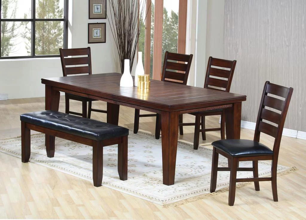 Transitional Black PU & Cherry Dining Room Set by Acme Urbana 04620-10pcs