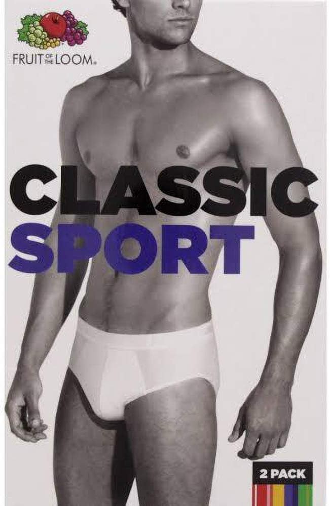 Fruit of the Loom Mens Classic Sport Briefs (Pack of 2) (M) (White)