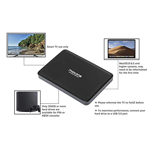Maxone Portable External Hard Drives 500GB-USB 3.0 2.5'' HDD Backup Storage, Compatible with PC, Desktop, Laptop, Black