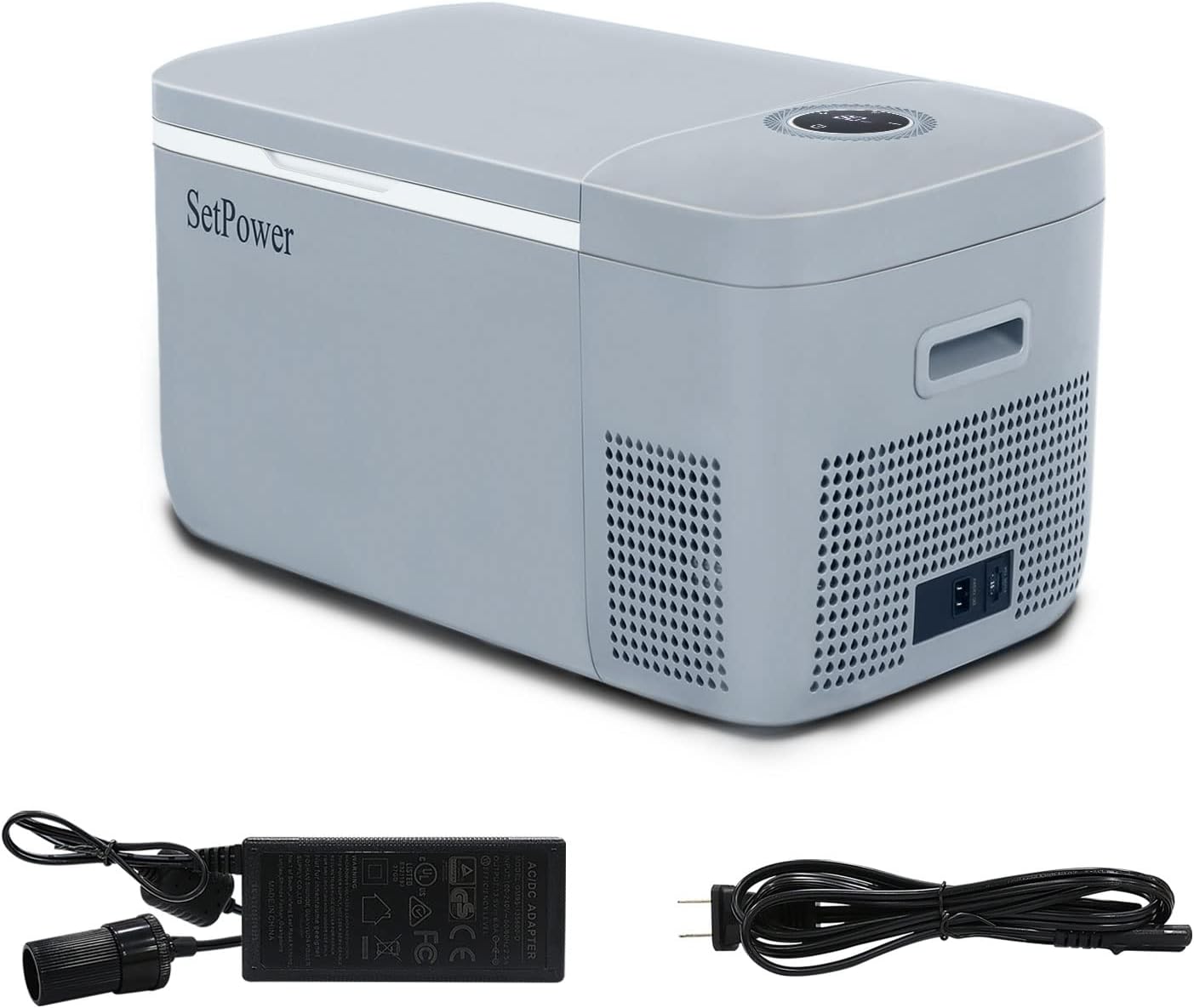 SetPower 12 Volt Refrigerator for Car 12V Fridge Freezer Portable 12/24V DC 110~240 Volt AC for Truck Van RV Jeep Camper SUV Boat Travel Camping Road Trips Tailgating 0�H~50�H 21qt (FC20 with AC Adapter)