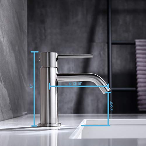 Brushed Gold Vessel Sink Faucet with Pop Up Drain and Supply Lines, Stainless Steel Gold Vanity Faucet Single Hole, JXMMP Single Handle Bathroom Faucet Gold, JXM1001BG