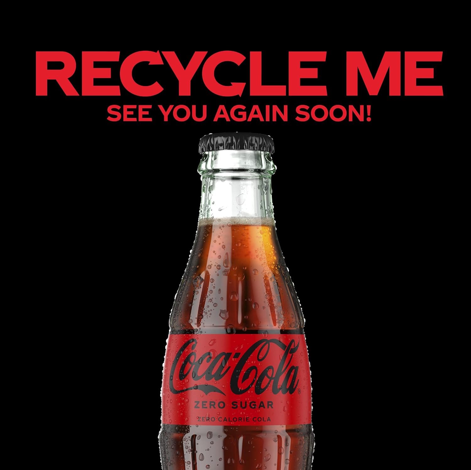 Coca-Cola Zero Sugar Glass Bottles, 8 fl oz, 6 Pack