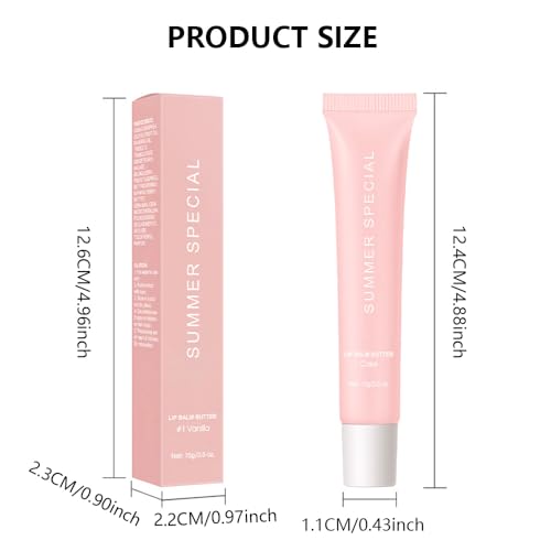 4 PCS Summer Special Lip Butter Balm – Ultra-Hydrating Lip Care with Shea Butter & Olive Oil, Soothes Dry Lips with Natural Tint & Gloss Effect, Lip Plumper Moisture & Light Lip Stain Finish