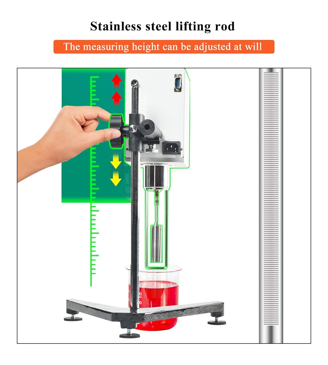Digital Rotary Viscometer with Temp. Probe 10-6, 000,000 mPa.s Viscosity Meter Tester with Data Communication and Printing Software, ±3% 110V