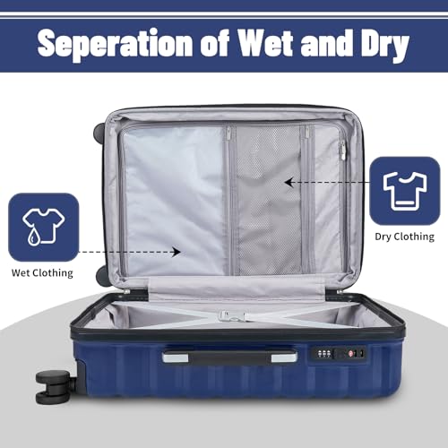 Lightweight Luggage with Spinner Wheels & YKK Zipper, 3-Piece Travel Suitcase ABS+PC Hardshell Luggage Set with TSA Lock, Light Avocado Green (20+24+28 inch)