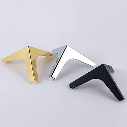 zwhw Iron Furniture Feet, Triangular Modern Fashion Sofa Legs, Table Legs, Chair Legs, DIY Replacement Parts, with Screws, 4 Load-Bearing 500kg, Height 4.5 Inch
