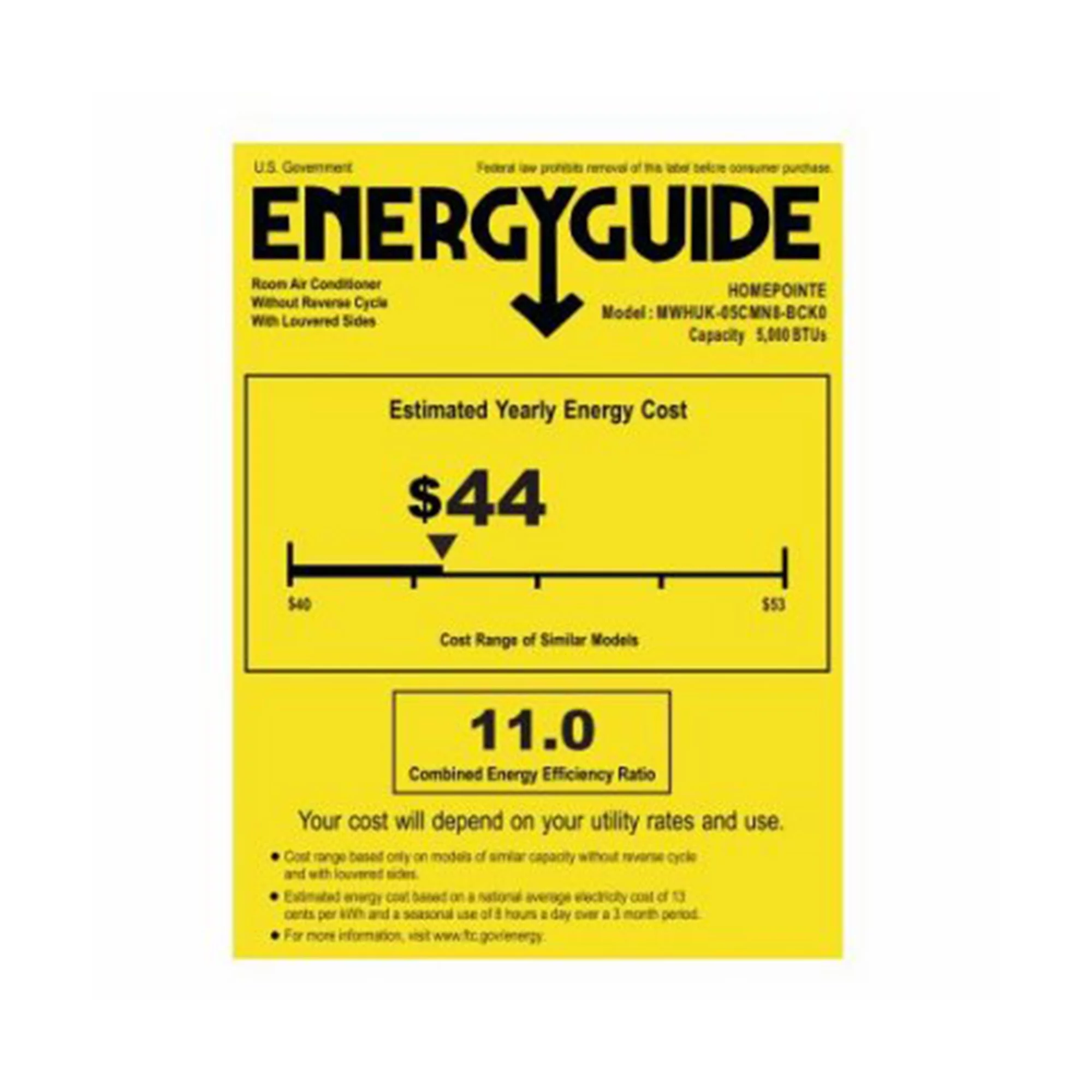 HomePointe 5,000 BTU Mechanical Window Air Conditioner w/ Dial Temp Control