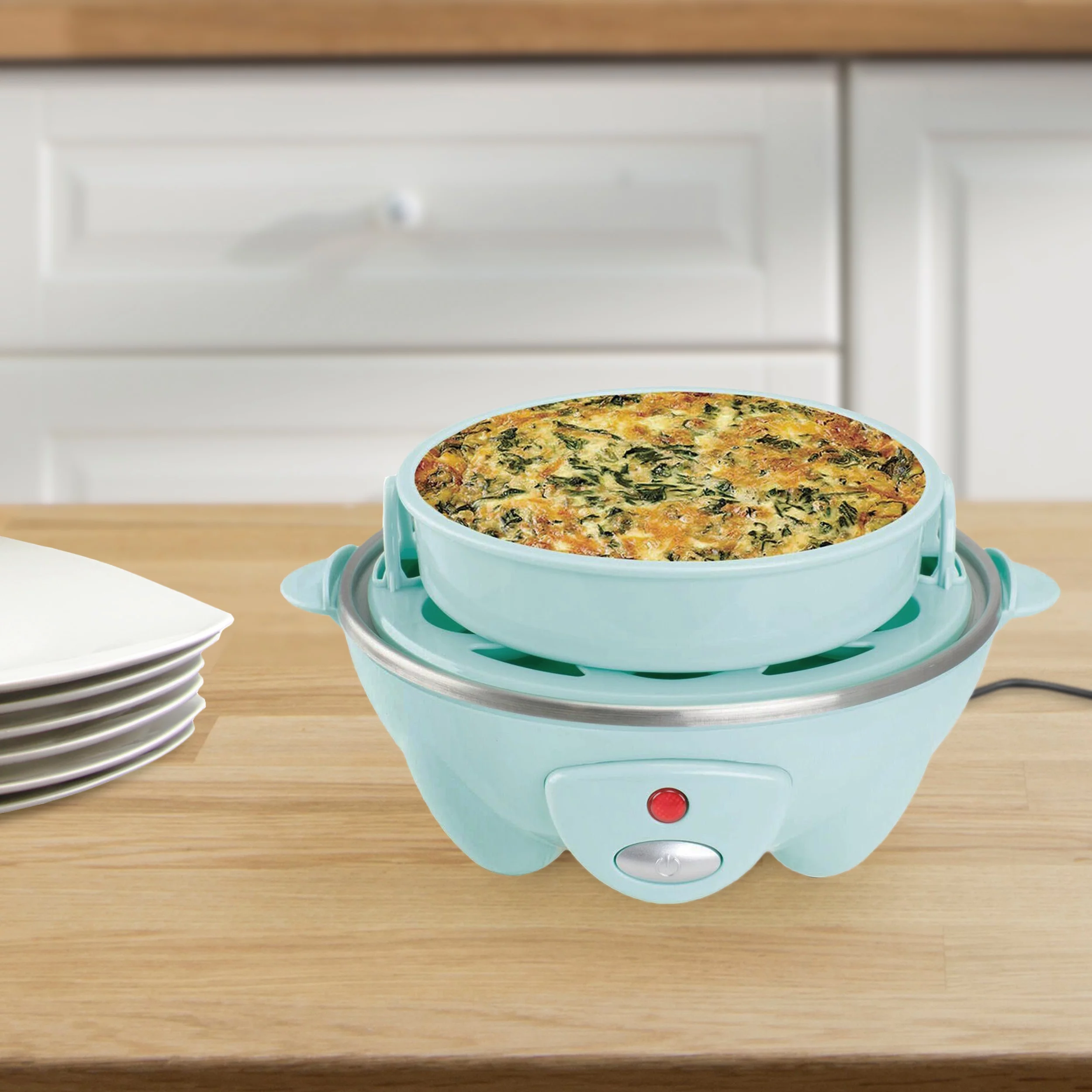 Btwd Electric 7 Egg Cooker with Auto Shut Off in Blue