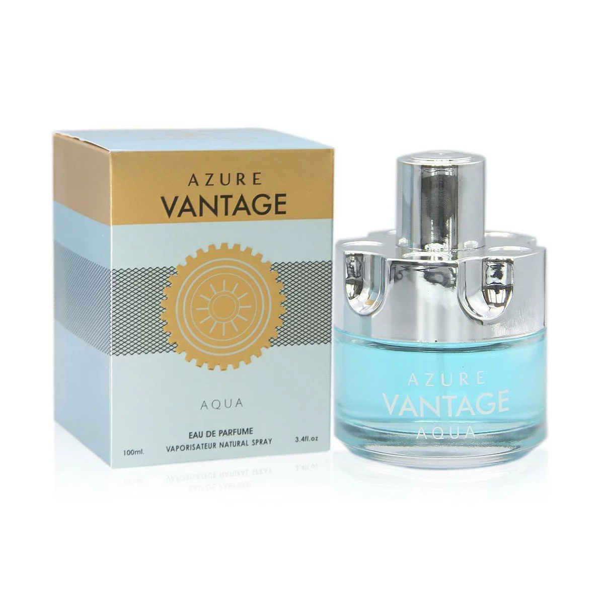 Secret Plus Azure Vantage Aqua and Azure Vantage Limited Edition Kit Cologne for Men / Eau de Parfum Natural Spray Vaporizateur 3.4 oz 100 ml / FL2106, FL2113, PMS-6059-KIT