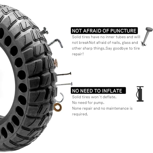 2Pcs 10x2.5 inch Solid Scooter Tires 10 inch Electric scooter Tire 60/70-6.5 Solid Rubber Tire