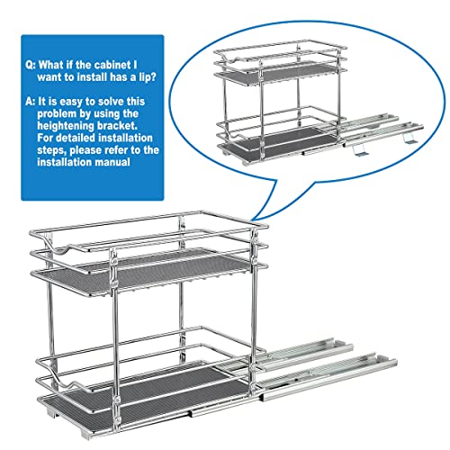 OCG 2 Tier Pull Out Spice Rack Organizer（6.3