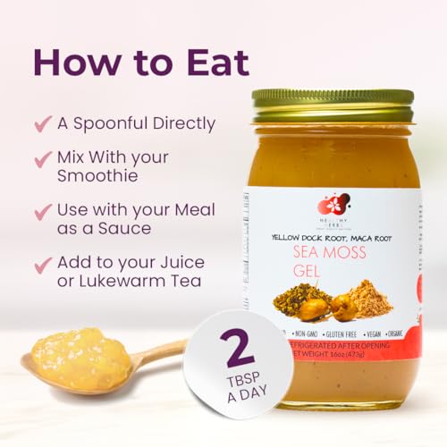 Healthy Herbs Sea Moss Gel (Elderberry) Wildcrafted from Jamaican St Lucia Gold Seamoss | Wild-Harvested Superfood With Over 90 Essential Vitamins & Minerals | Vegan, Non-GMO, US-Made (16 oz.)