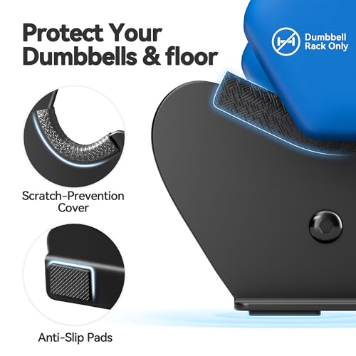 Dumbbell Rack Stand, (Dumbbells Not Included) with Protective Edge Rubber Covers for Home Gym, Compact A-Frame Design Weight Rack with Handle