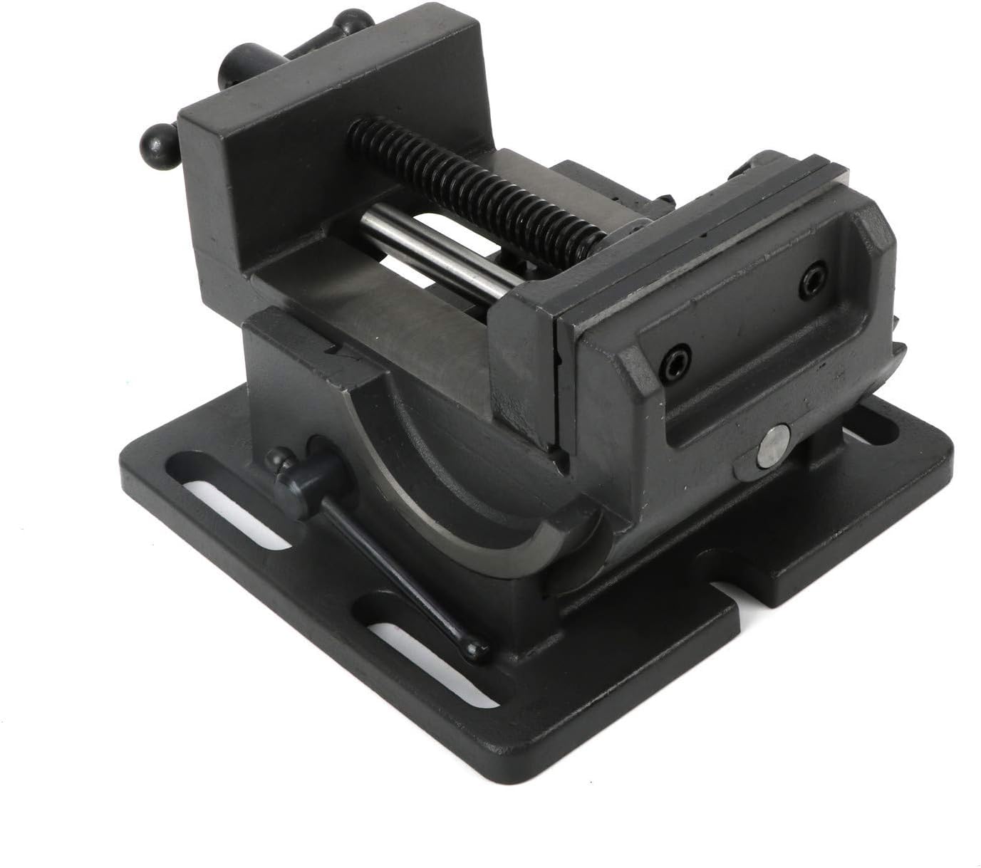 4.25 Inch Drill Press Tilting Angle Vise 0-90 Degree Swivel Industrial Strength Benchtop Vises Drill Press Vise Heavy Cast Iron Cradle Style Drill Clamp Vice