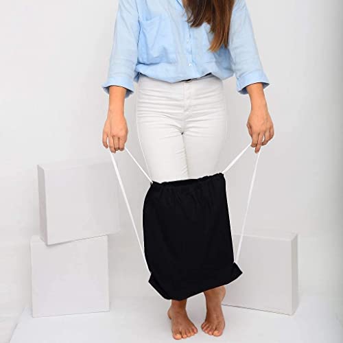 TBF (12 Pack) Set of 12 Durable Cotton Canvas Drawstring Backpack Bags 14