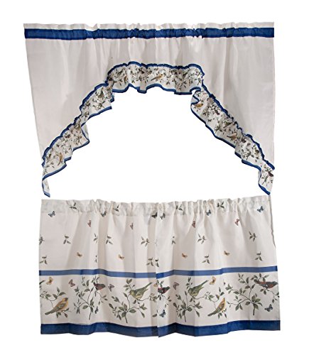 Achim Home Furnishings Love Birds - Printed Tier & Swag Set - 57x24