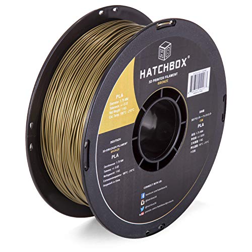 HATCHBOX 1.75mm Black PLA 3D Printer Filament, 1 KG Spool, Dimensional Accuracy +/- 0.03 mm, 3D Printing Filament