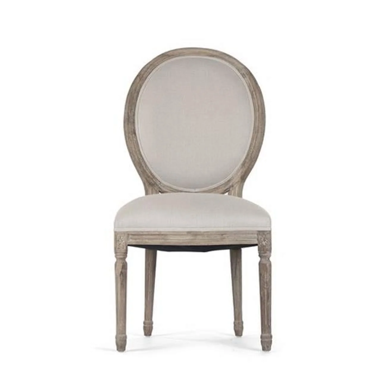 Medallion Limed Grey Oak Side Chair- Natural Linen - 21 x 40 x 21 in.