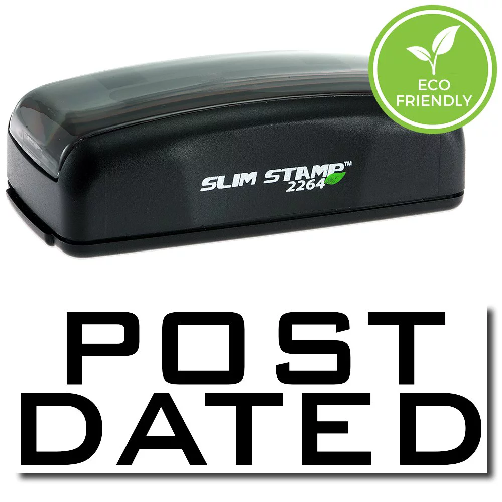 Large Pre-Inked Post Dated Stamp with Black Ink