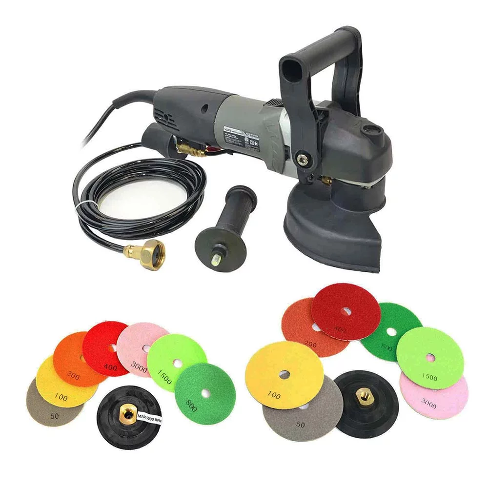 Specialty Diamond VSP5-KIT Variable Speed 700-3000 RPM, 800 Watt, Wet Grinder with 4 & 5 Inch Diamond Polishing Pads