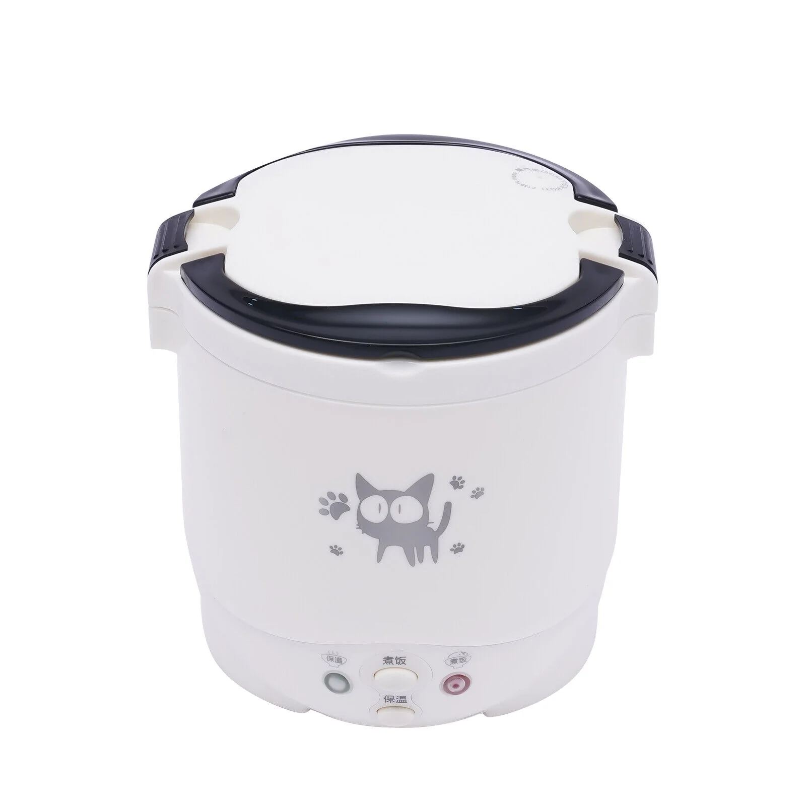 1L Car Mini Travel Lunch Box Electric Rice Cooker Steamer White/Green 12V