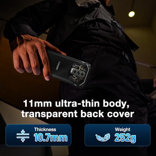 DOOGEE Blade 10 Ultra Rugged Phone Unlocked,20GB RAM+256GB ROM Android 14 System Rugged Smartphone,6.56''90Hz Display,50MP Camera,5150mAh Battery,IP68/IP69K Waterproof Phones, Face ID/NFC/GPS/OTG