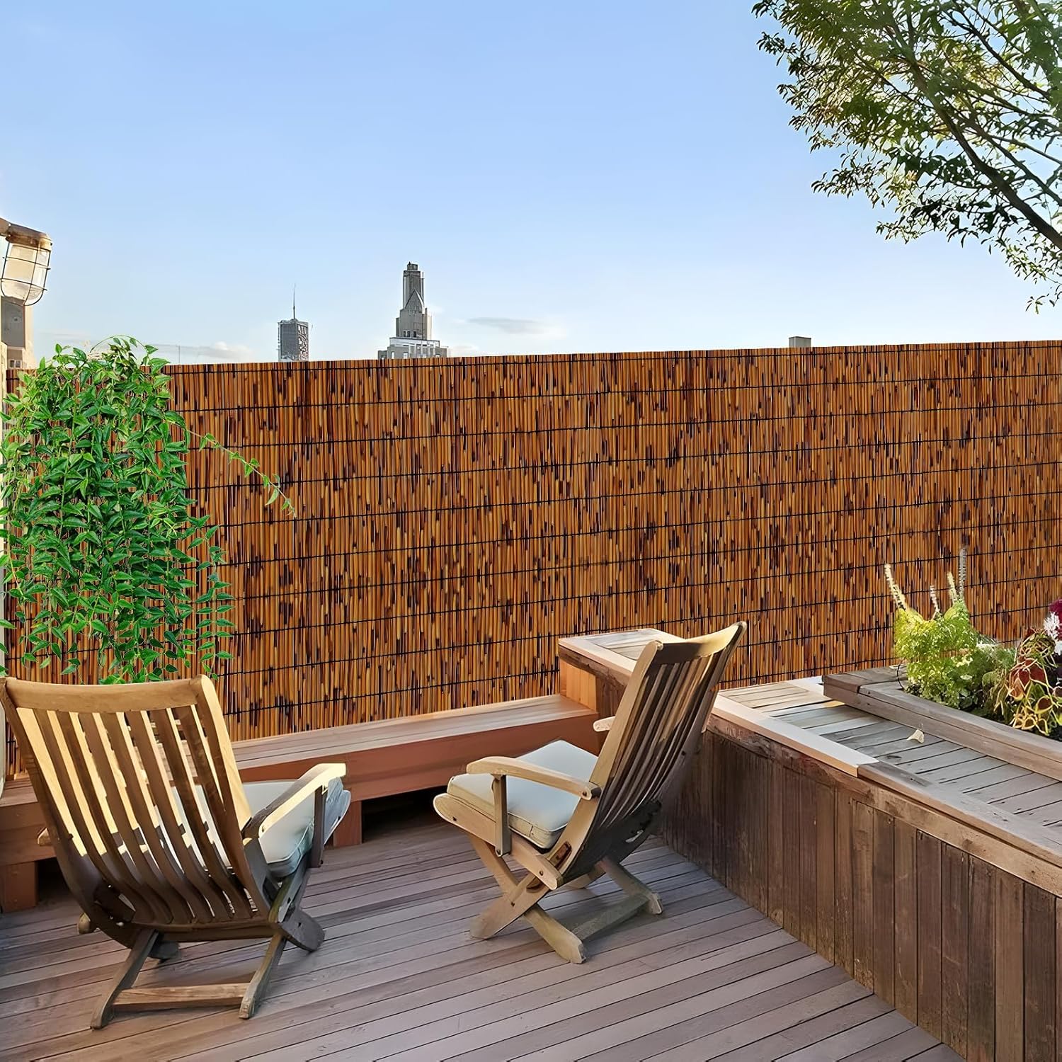 TOOKNIN1 Pack Bamboo Reed Fence 6 Feet High, 6FT X 16.4FT Natural Reed Fencing Privacy Reed Screening for Outdoor, Gallery, Restaurant, Hotel, Patio,Brown