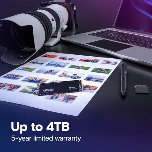 Crucial P3 Plus 2TB PCIe Gen4 3D NAND NVMe M.2 SSD, up to 5000MB/s - CT2000P3PSSD8