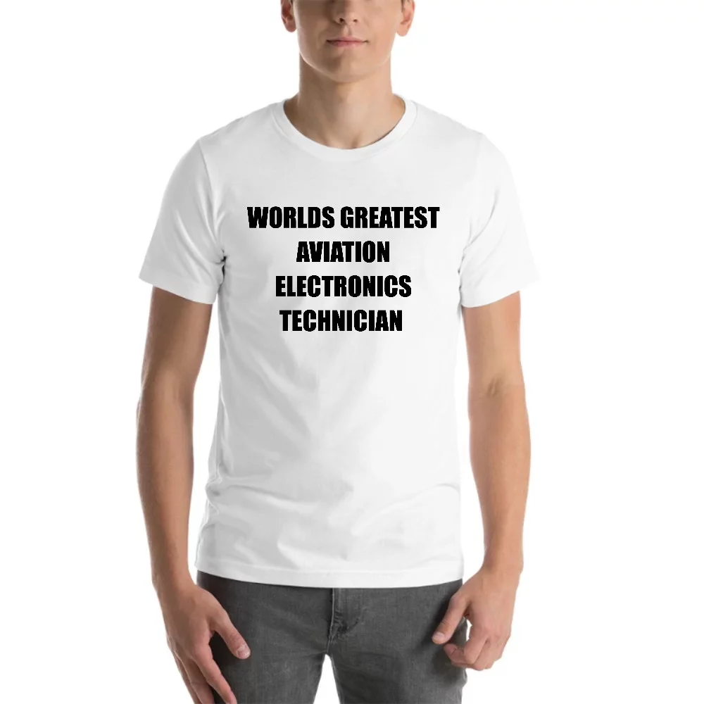 L Worlds Greatest Aviation Electronics Technician Short Sleeve Cotton T-Shirt By Undefined Gifts