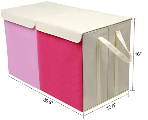 Toy Box Chest, Collapsible Sturdy Storage Bins with Lids, Extra Large Kids Toy Storage Organizer Boxes Bins Baskets for Kids, Boys, Girls, Nursery Room, Playroom, Closet (BLACK)