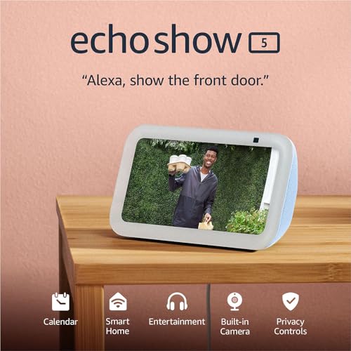 Like-New Amazon Echo Show 5 (newest model), Smart display with 2x the bass and clearer sound, Charcoal