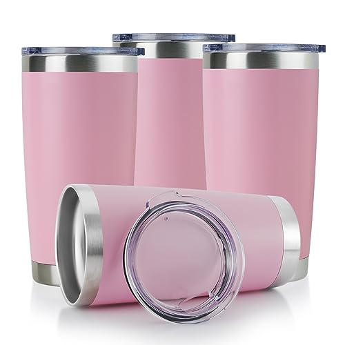 DOMICARE 20oz Stainless Steel Tumbler Bulk with Lid, Double Wall Vacuum Insulated Travel Mug, Powder Coated Coffee Cup, Powder Black, 8 Pack