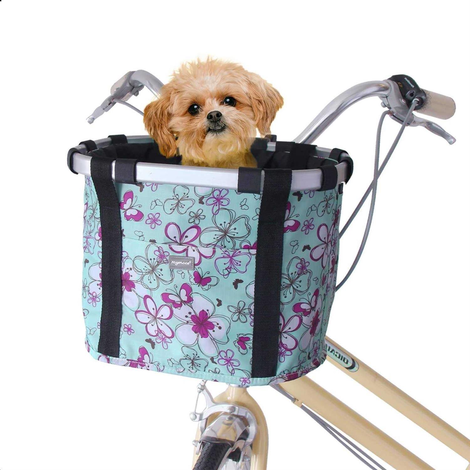 Raymace Bicycle Basket Dog Bike Handlebar Basket Front,Folding Detachable Quick Release Easy Install,Cycling Picnic Bag - Pet Supplies online store