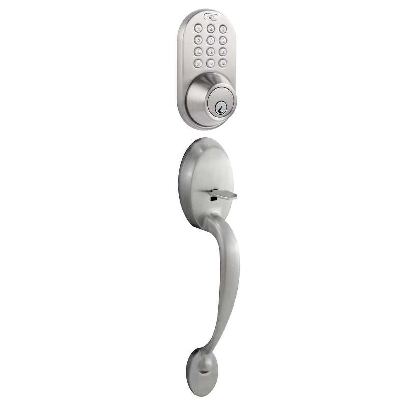 Keyless Entry Deadbolt and Handleset Door Lock with Electronic Digital Keypad Satin Nickel