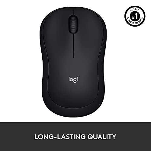 Logitech M185 Wireless Mouse, 2.4GHz with USB Mini Receiver, 12-Month Battery Life, 1000 DPI Optical Tracking, Ambidextrous PC/Mac/Laptop - Swift Grey